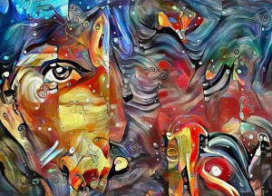 Womans Face Colorful Abstract